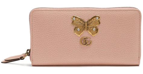 gucci pink butterfly wallet|pink gucci wallet with cat.